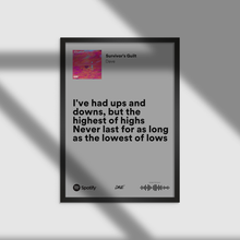 Load image into Gallery viewer, Dave &quot;Ups and Downs&quot; (Spotify Lyrics) - Music Print/Poster
