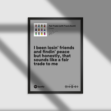 Load image into Gallery viewer, Drake &quot;I been losin&#39; friends&quot; (Spotify Lyrics) - Music Print/Poster
