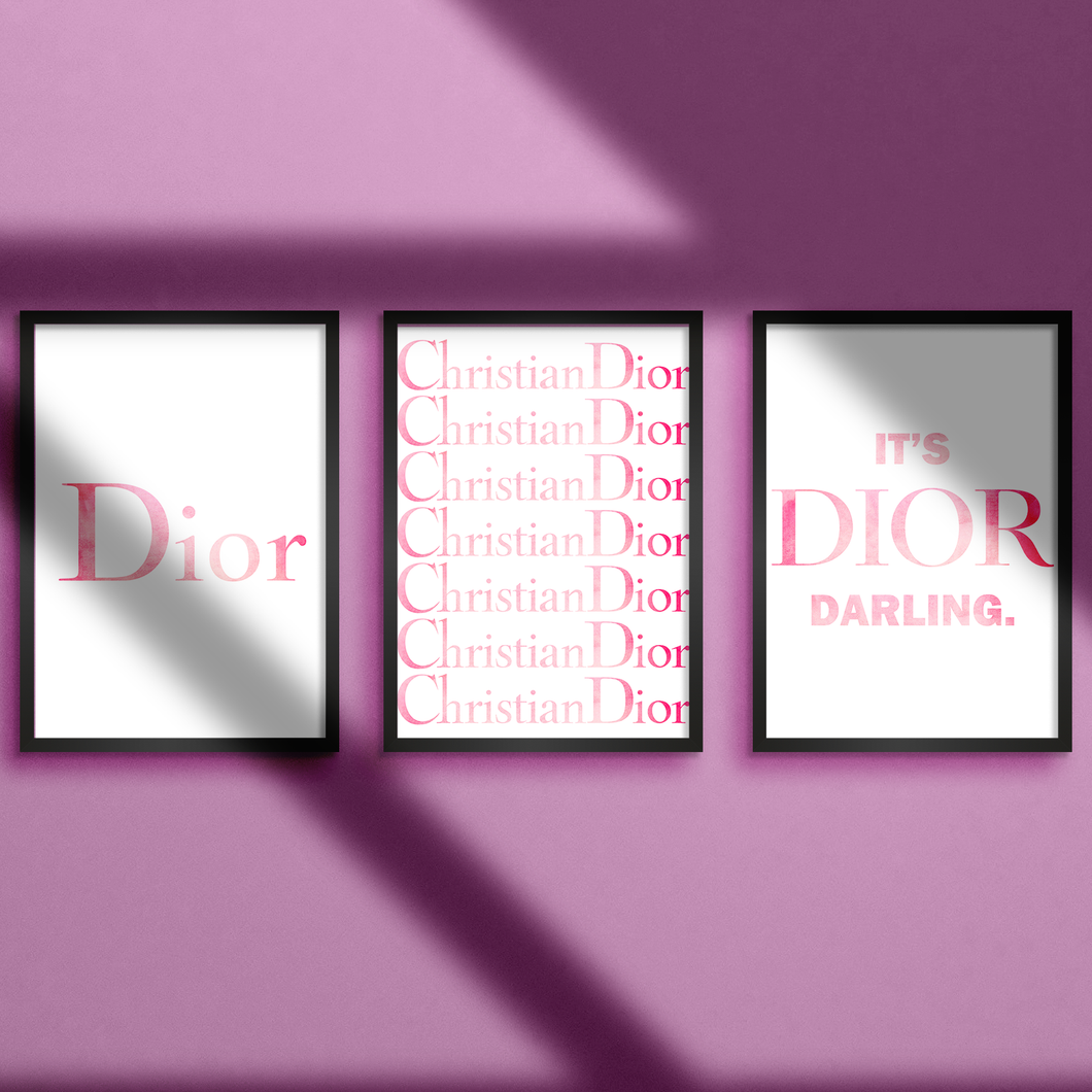 Miss Dior Wall Art Print Set Of 3